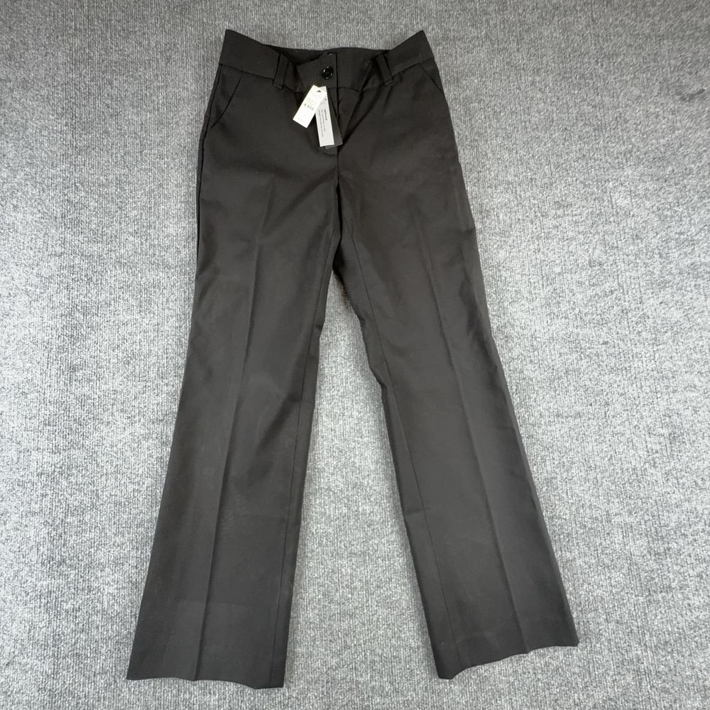Talbots Dress Pants Womens 2P Black Heritage Twill Straight Leg Stretch Work